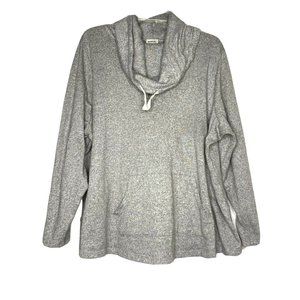 Avenue Women’s Gray Size 22 Athleticwear Cowl Neck Kangaroo Pocket Sweatshirt